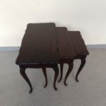 Antik 3 darab összetolható kis asztal fa asztalsor 553 8153 fotó