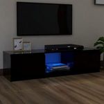 Fekete TV-szekrény LED lámpákkal 140 x 40 x 35, 5 cm fotó