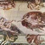 1Q650 Michelangelo : Ádám teremtése keretezett nyomat 56 x 70 cm fotó