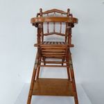 Antik gyermek bútor gyerek etetőszék összecsukható gurulós játék baba etető szék 725 8342 fotó
