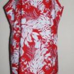 Új! George len piros/fehér virágmintás nyári ruha 2XL fotó