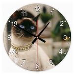 Sziámi macska 43 kör alakú üveg óra falióra fotó