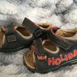 MKids - HOLIDAY feliratos sötétkék piros baba tépőzáras bőrcipő szandál 21 fotó