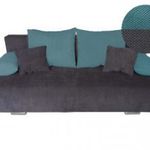 Taranto kinyitható ágyneműtartós relax rugós kanapéágy, szürke-türkiz - RKTX54103 fotó