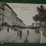 Képeslap, Budapest, Ferencz, Ferenc körút, lovaskocsi, villamos, utca részlet fotó