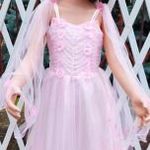 Koszorúslány ruha, alkalmi báli ruha, hercegnő és királylány jelmezhez ruha 116 cm 4-6 évesre rózsas fotó