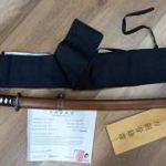 Japán 98 típusú katonai szamuráj katana, kard éles damaszkolt, hajtogatott acél pengével #7 fotó