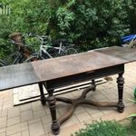 Asztal ónémet faragott antik étkezőasztal ebédlőasztal nagyobbítható fotó