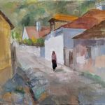 Rozs János (1901 - 1987) Tokaji részlet Utcakép c. Képcsarnokos festménye Eredeti Garanciával! fotó