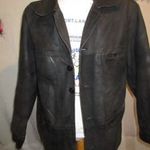 Minőségi L-XL-s béléses fekete bőr dzseki, bőrkabát. fotó