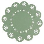 Karácsonyi hópelyhes tányéralátét - filc 38 cm - zöld fotó