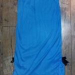 kék színű csipkés masnis jelmez ruha, boszorkány jelmez ruha, 164 fotó