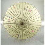 0X439 Antik keleti bambusz és selyem napernyő fotó
