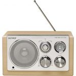 Asztali retro rádió, audio bemenettel, fa hatású Denver TR-61 fotó
