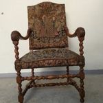 antik gobelin kárpitos dúsan faragott reneszánsz karos szék karosszék fa karfás fotel fotó