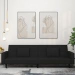 kétszemélyes fekete bársony kanapéágy két párnával fotó