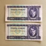 500 forint papírpénz UNC 1975 1+1 darab fotó