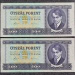 1990 500 forint sorszámkövető bankjegy pár fotó