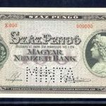 1926 100 pengő MINTA bankjegy UNC (24.01.03) fotó