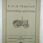 A 10-20 Traktor alkatrész-jegyzéke NAGYON RITKA fotó