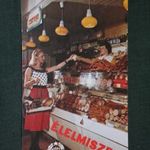 Kártyanaptár, ÁFÉSZ élelmiszer ABC áruház, csemegepult, női modell, 1985, , R, fotó