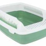 Trixie Macska WC Delio Peremmel, 38 × 20 × 50 cm Mintás, Zöld/Fehér - .Macska WC Delio Peremmel, 38 fotó