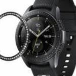 Okosóra lünetta védő alumínium - FEKETE - strasszkővel díszített - SAMSUNG Galaxy Watch 46mm - ACCMO fotó
