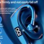Új, Bluetooth digitális kijelzős egyfülű, horgos fülhallgató(hosszú készenléti idő, HD call) fotó