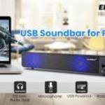Új, Elegiant USB tápellátású mini Soundbar (vezetékes 6W sztereó) -60%!! fotó
