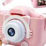 Digitális fényképezőgép gyerekeknek - rózsaszín cicás fotó