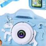 Digitális fényképezőgép gyerekeknek - kék unikornis fotó