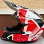 Új Airoh Wraap Raze Red Gloss, piros/fehér/fekete MX, motocross, cross sisak, bukósisak (S, M) fotó