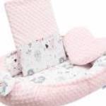 New Baby babafészek párnával és paplannal Luxus rózsaszín fotó