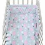 New Baby ágynemű huzat 3 részes rácsvédővel 90/120 cm felhőcske rózsaszín fotó