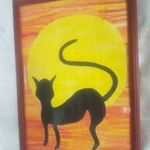 Akvarell fekete cica fotó