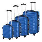 4 db-os merev falú bőrönd szett, kék 10009384 fotó