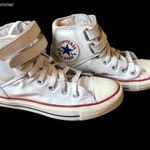 Converse Chuck Taylor 37.5-es, eredeti, fehér, bőr, magasszárú unisex (127530C) fotó