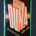 Reklám bőrönd címke, kisseb méretű, Budapest Duna hotel szálló, 60f 1950-70 fotó