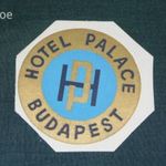 Reklám bőrönd címke, kis méretű, Budapest Palace hotel szálló, 60f 1950-70 fotó