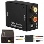 Új digitál analóg audió átalakító OPTIKAI-RCA optikai vagy koax - 2 rca + toslink és usb kábel fotó