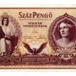 100 Pengő Bankjegy 1943 - Szálasi 100 Pengő - ívszéllel fotó