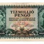 10 Millió Pengő Bankjegy 1945 F fotó