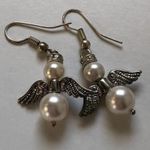 Swarovski angyalkás ezüst/gyöngyös fülbevaló fotó