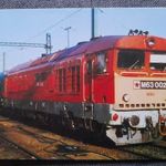 Képeslap, levelezőlap - MÁV M63 dízel-elektromos mozdony vasút állomás vonat Budapest-Déli (V1) fotó