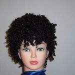 "100% Human hair" fekete paróka különlegesség bfk.54cm göndör 140g valódi haj színház jelmezhez(186) fotó