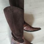 Bőr + velúrbőr western jellegű Rieker csizma, vékonyan bélelt, 38-as fotó