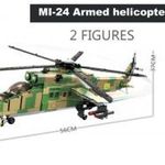 Új 1006db. Híres építőkocka kompatibilis - Orosz MI-24 harci helikopter +2fő 56cm fotó