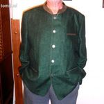 Tiroli sötétzöld len nagyméretű férfi zakó/janker 60-as Újszerű! fotó