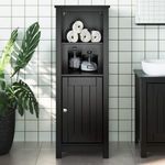 BERG fekete tömör fenyőfa fürdőszobaszekrény 40 x 34 x 110 cm fotó
