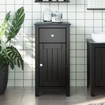BERG fekete tömör fenyőfa fürdőszobaszekrény 40 x 34 x 80 cm fotó